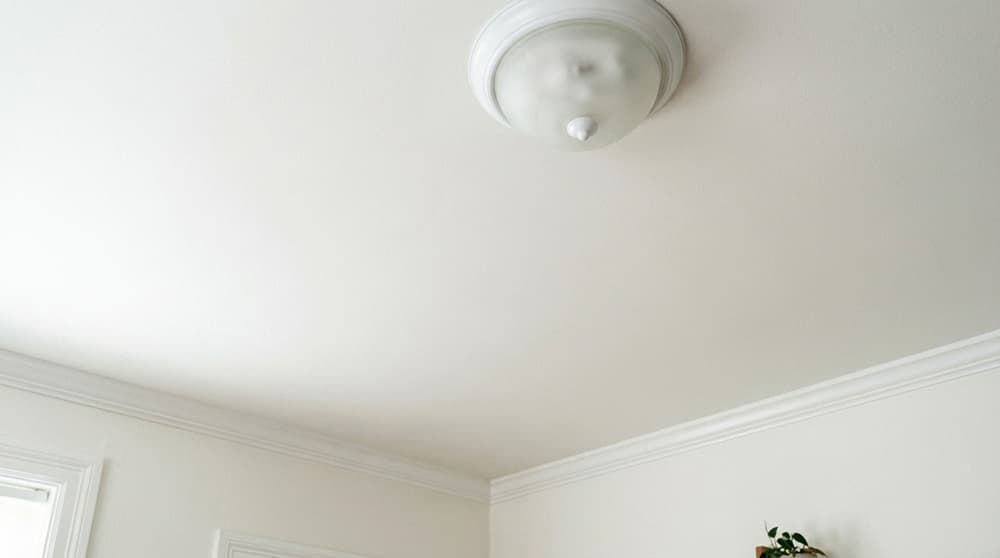 Bedroom ceiling after popcorn removal