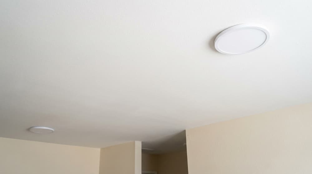 Bedroom ceiling after popcorn removal