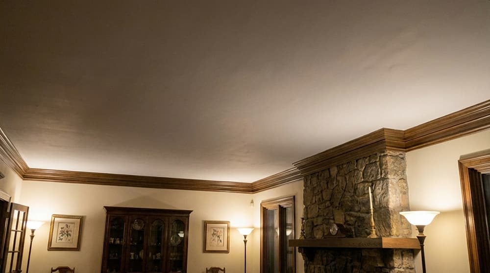 Bedroom ceiling after popcorn removal